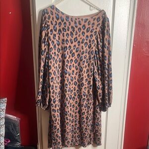 Ann Taylor Blue Bishop Sleeve Dress